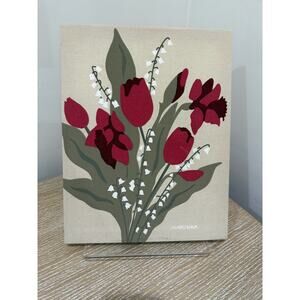 Vintage Marushka Wall Art Fabric Screen Print Floral 14 x 11Tulip Lilly